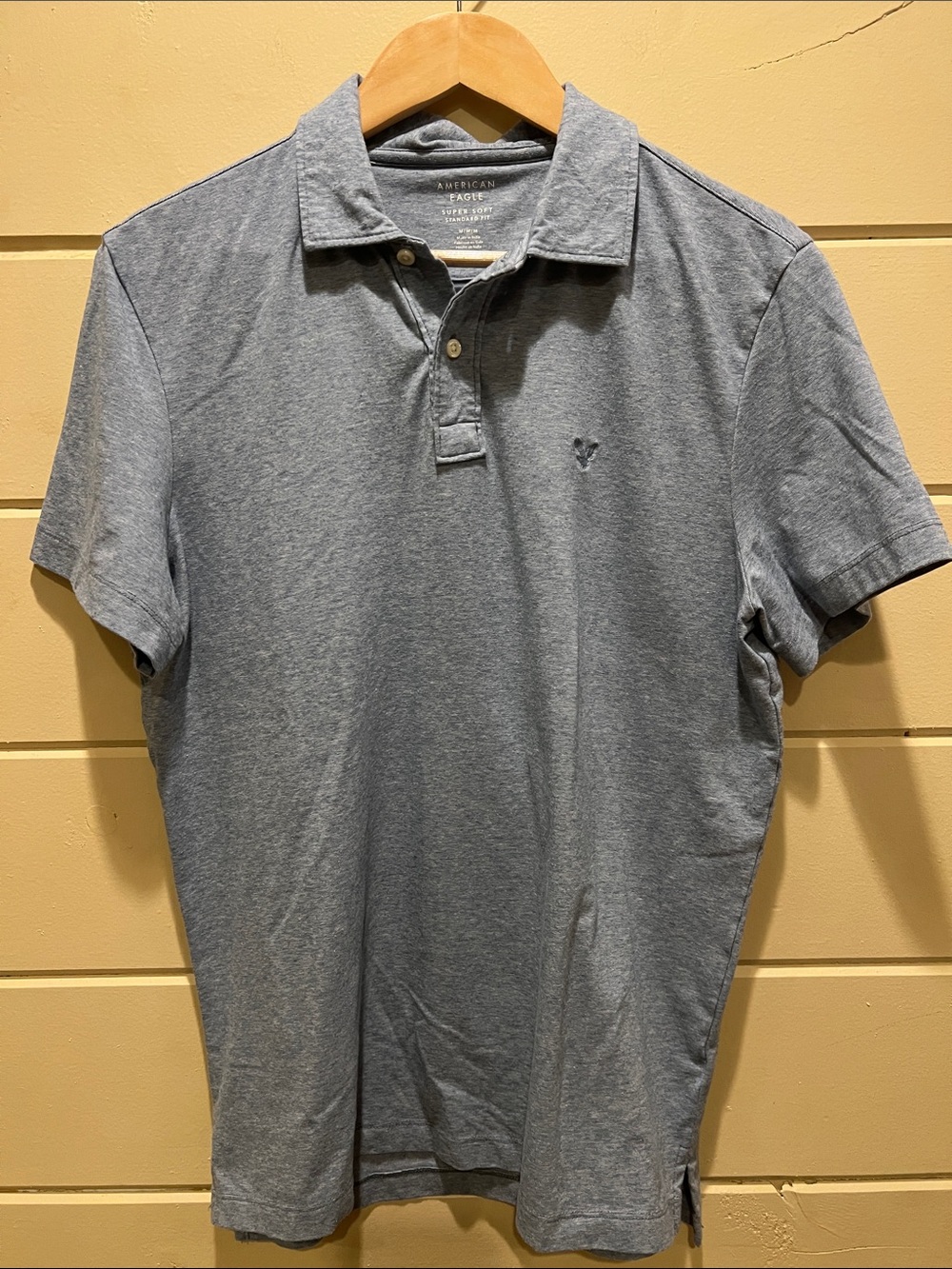 American Eagle Outfitters Blue Short-Sleeve Polo